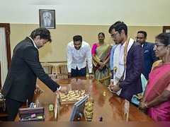 CM Vijay Awards Rs 50-Lakh Cheque To Praggnanandhaa Post Norway Win, Plays Chess With Him