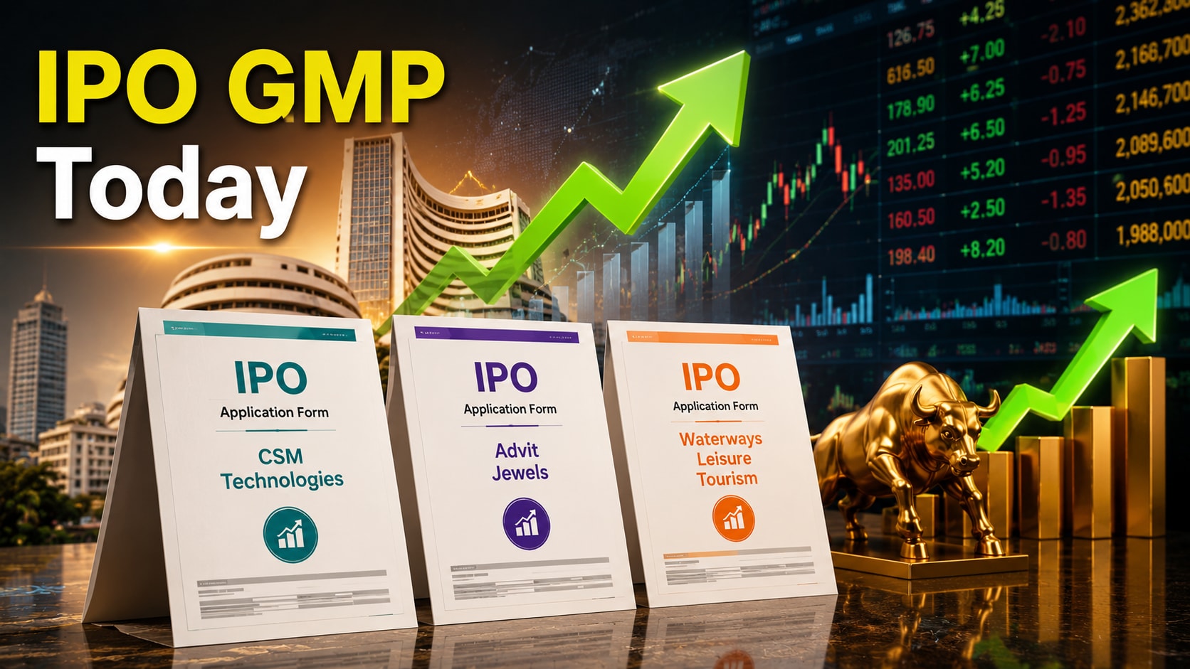 CSM Technologies, Advit Jewels and Waterways Leisure IPOs: Grey Market Premium Signals Gains
