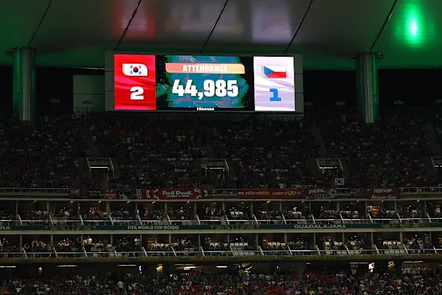 FIFA says empty seats at South Korea–Czech Republic match reflect fans standing in concourses