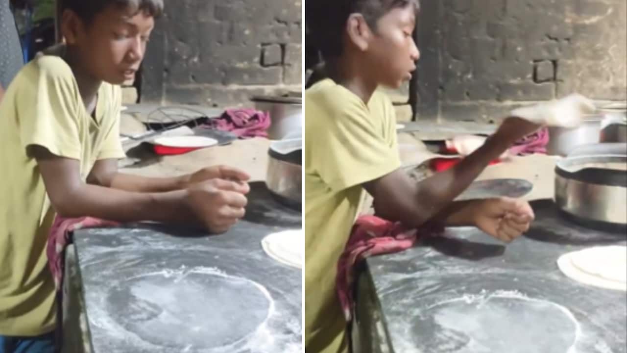 रोटियां बेलते-बेलते खड़े-खड़े सो गया मासूम, बच्चे की मजबूरी का वीडियो देख भावुक हुए लोग, पोस्ट वायरल