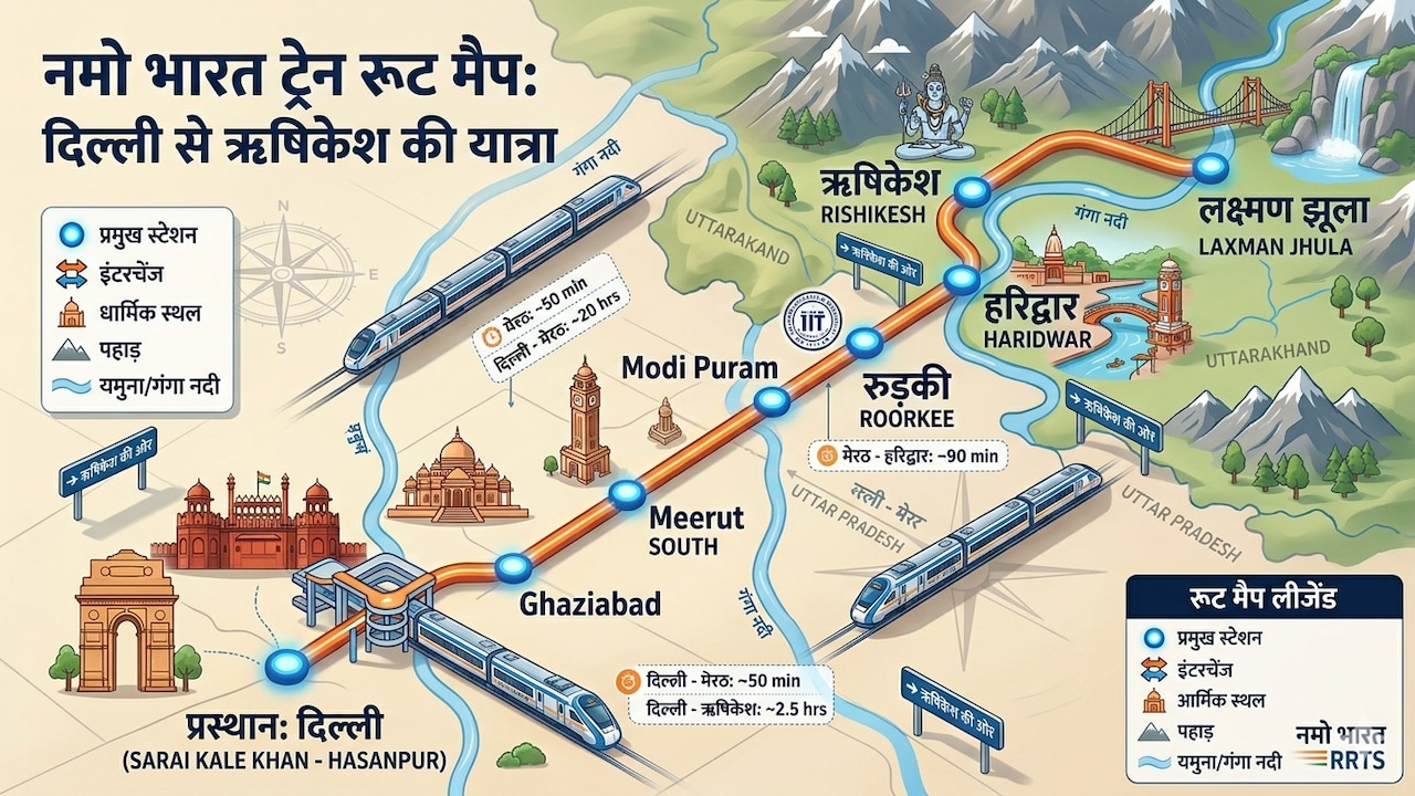 Delhi Meerut Rishikesh Namo Bharat Train Route Map
