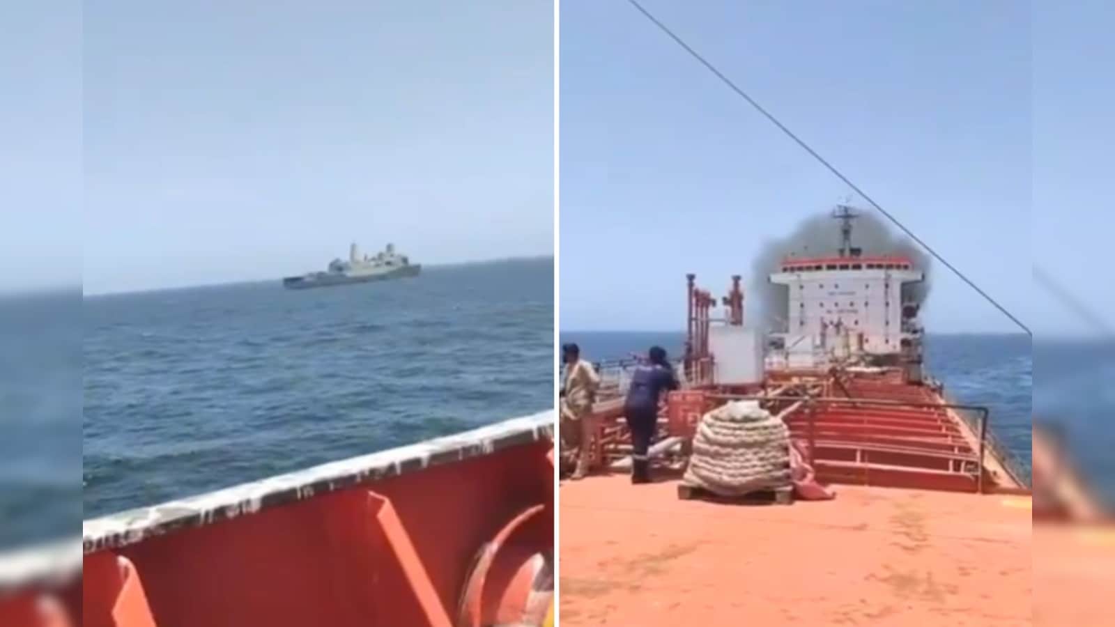 Indian Navy Saves 24 Sailors After Tanker Catches Fire Off Oman Coast