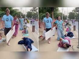 भीषण गर्मी में लेट-लेटकर दंडवत परिक्रमा करते दिखे विदेशी श्रद्धालु, VIDEO ने जीता लोगों का दिल