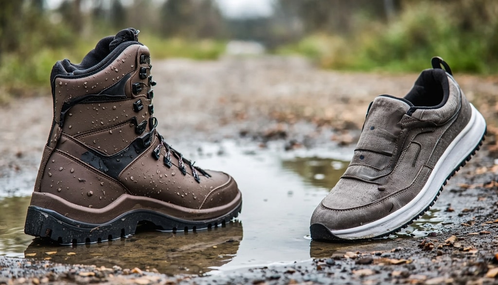 Discover whether waterproof or water-resistant shoes are best for daily wear and wet weather. Discover whether waterproof or water-resistant shoes are best for daily wear and wet weather.