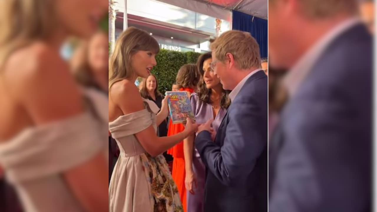 Taylor Swift Surprises Fans At Toy Story 5 Premiere With VHS Tape, Scores Autographs From Hanks And Allen