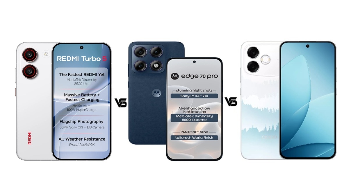Redmi Turbo 5 vs Motorola Edge 70 Pro vs Oppo F33 Pro 5G: जानें कौन सा फोन है बेस्ट