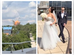 Drone Crash In Background, Ukrainian Couple Continues Wedding Photoshoot