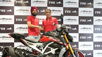 TVS Gifts India's Fastest Man Gurindervir Singh Apache Bike