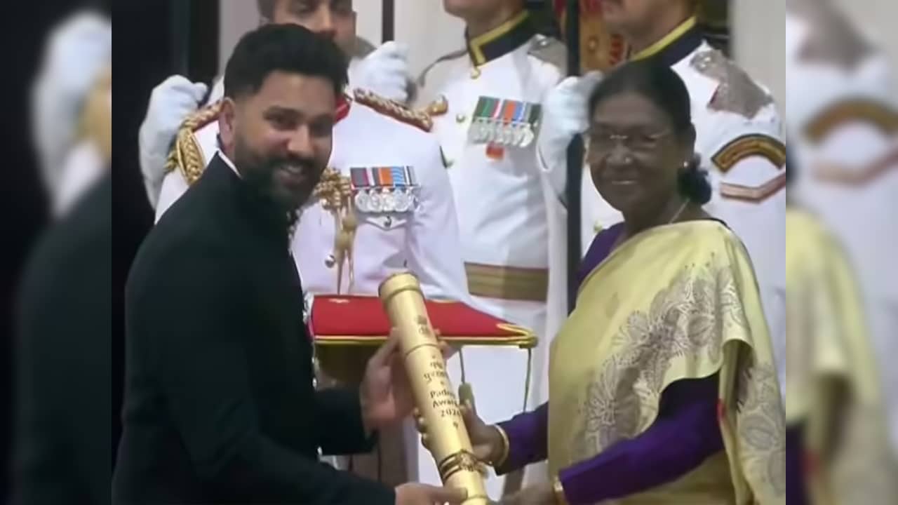Rohit Sharma Receives Prestigious Padma Shri Award From President Droupadi Murmu