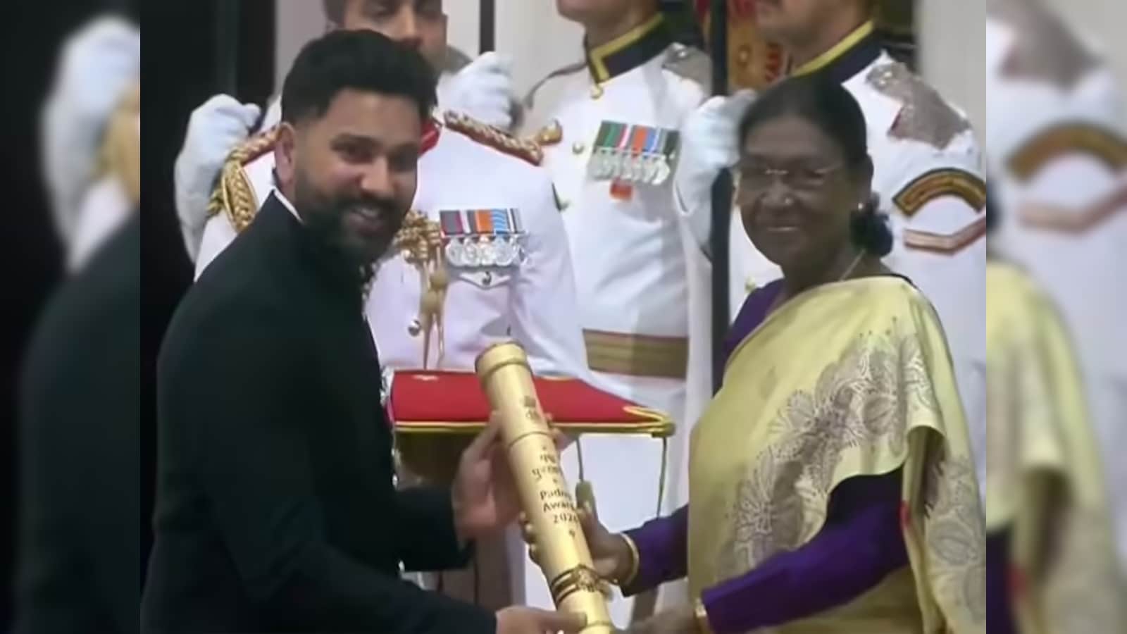 Rohit Sharma Receives Prestigious Padma Shri Award From President Droupadi Murmu
