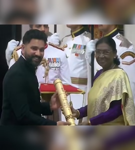 Rohit Sharma Receives Prestigious Padma Shri Award From President Droupadi Murmu