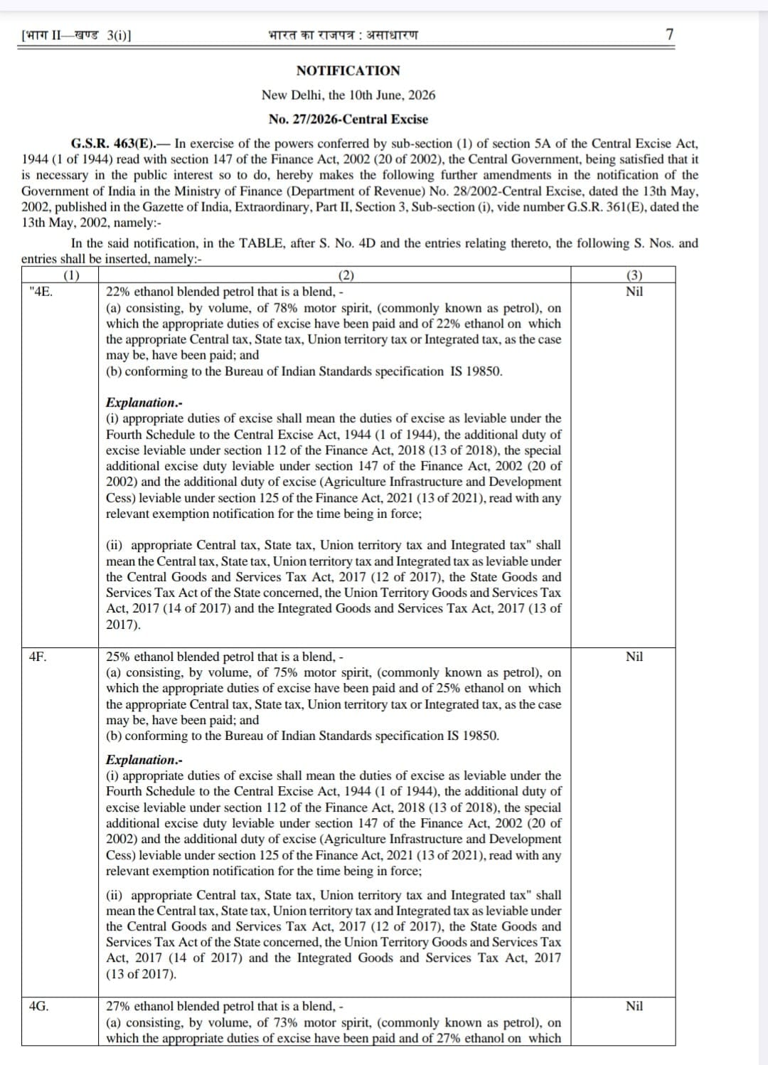 government expend excise duty on e22 e25 e27 e30 petrol government expend excise duty on e22 e25 e27 e30 petrol