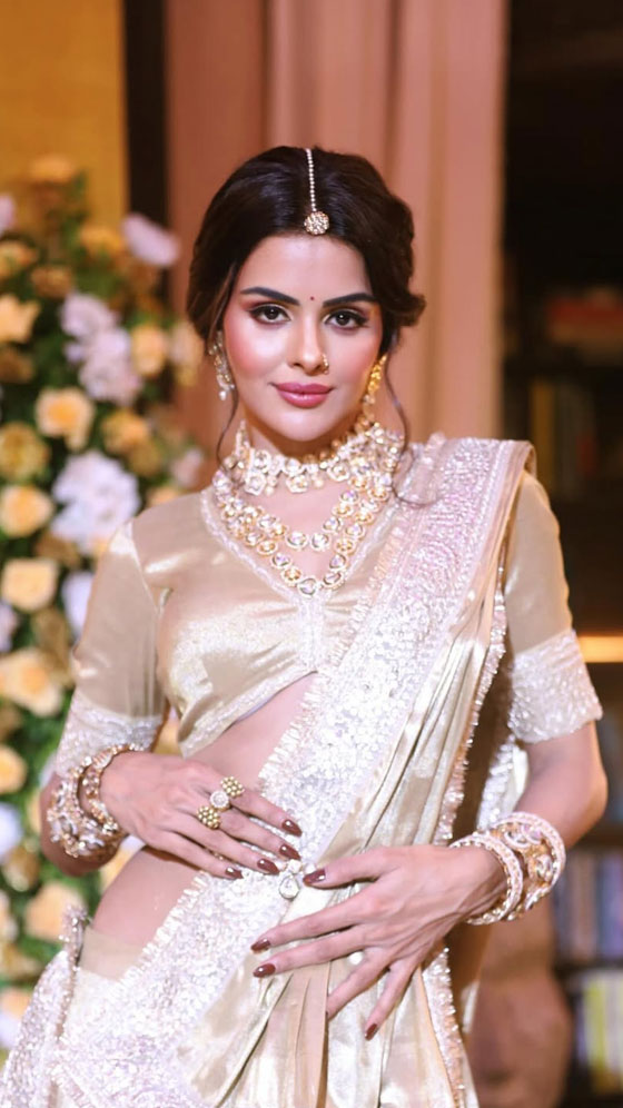 Priyanka Chahar Choudhary Glows in Classic Gold Lehenga Set