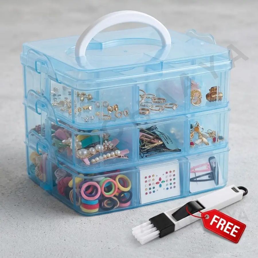 Click here to buy: Padchaaya 3-Layer 18 Grid Portable Transparent Storage Detachable Box Click here to buy: Padchaaya 3-Layer 18 Grid Portable Transparent Storage Detachable Box