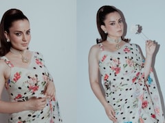 Kangana Ranaut Stuns In A Rs 15,500 Polka Saree, Necklace Worth Rs 13 Lakh At <i>Bharat Bhhagya Viddhaata</i> Event