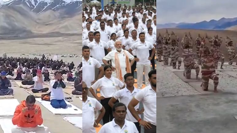 International Yoga Day: बर्फ की चोटियों से पानी तक, नेताओं से सेलिब्रिटी तक, योग दिवस में रंगा भारत, Video