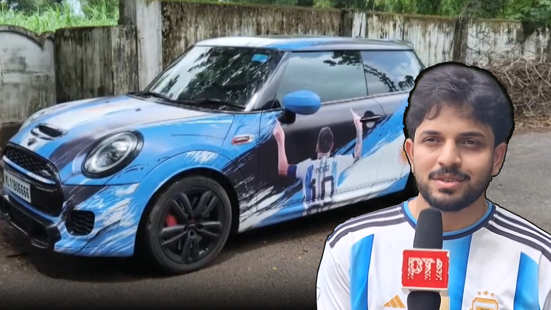 Argentina Fever Hits Thrissur, Mini Cooper Goes Messi Blue