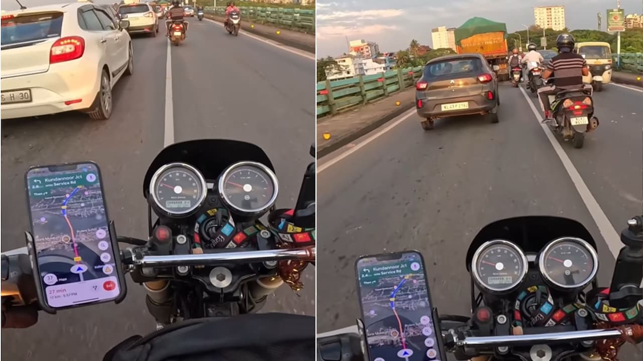 यहां सबने हेलमेट पहन रखा है... कोच्चि की सड़कों पर नजारा देख
