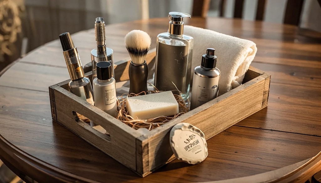 Create a thoughtful DIY Fathers Day grooming box filled with carefully selected personal items.