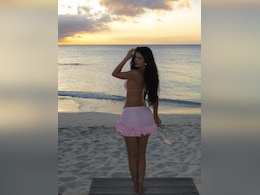Kylie Jenner Brings The Glam To Turks And Caicos In Pink Bikini And Sheer Skirt