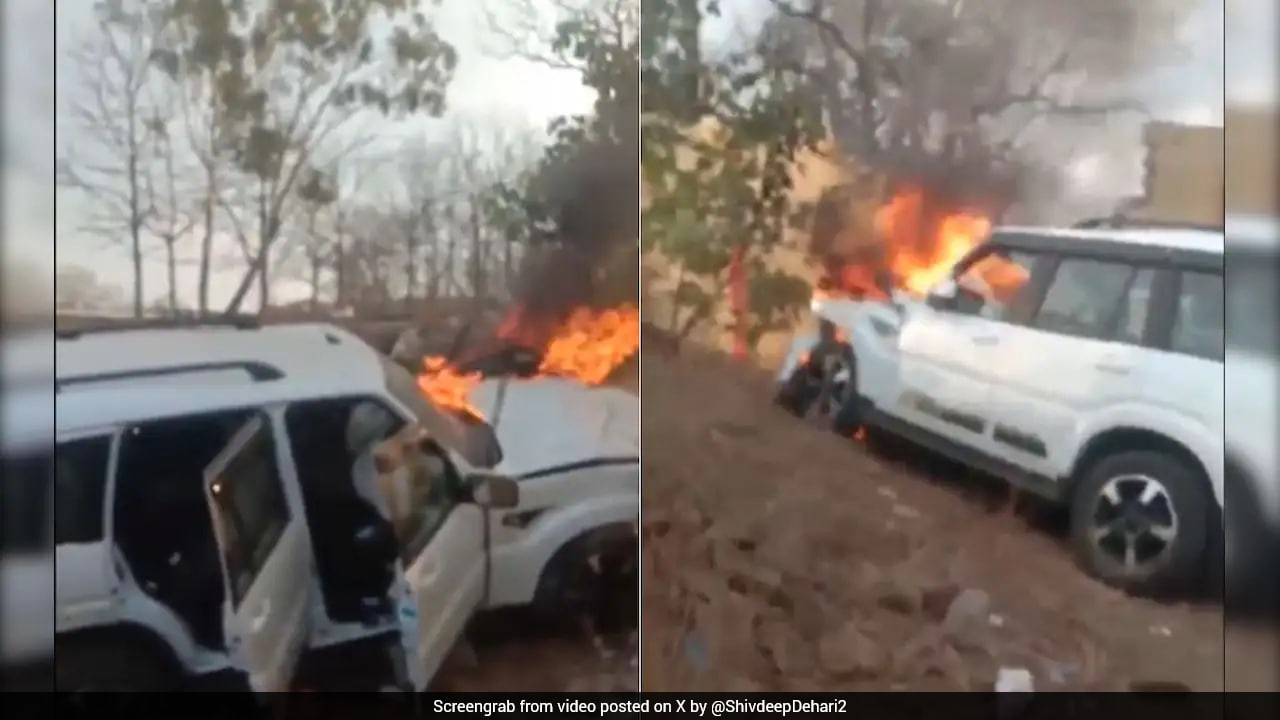 Narrow Escape For Madhya Pradesh MLA After SUV Hits Wall Trying To Save Cow