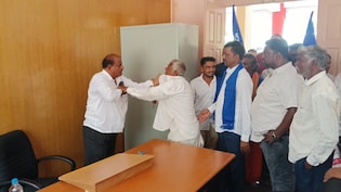 Karnataka Farmer Hits Official With Slipper Over Delayed Compensation