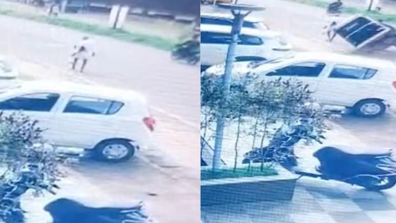 On Camera, Speeding Auto Overturns, Hits Pedestrian in Mangaluru