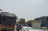 नेशनल हाईवे पर ट्रक ड्राइवरों का प्रदर्शन, मरीज को ले जाती एंबुलेंस फंसी, 40 डिग्री में लोगों के छूटे पसीने