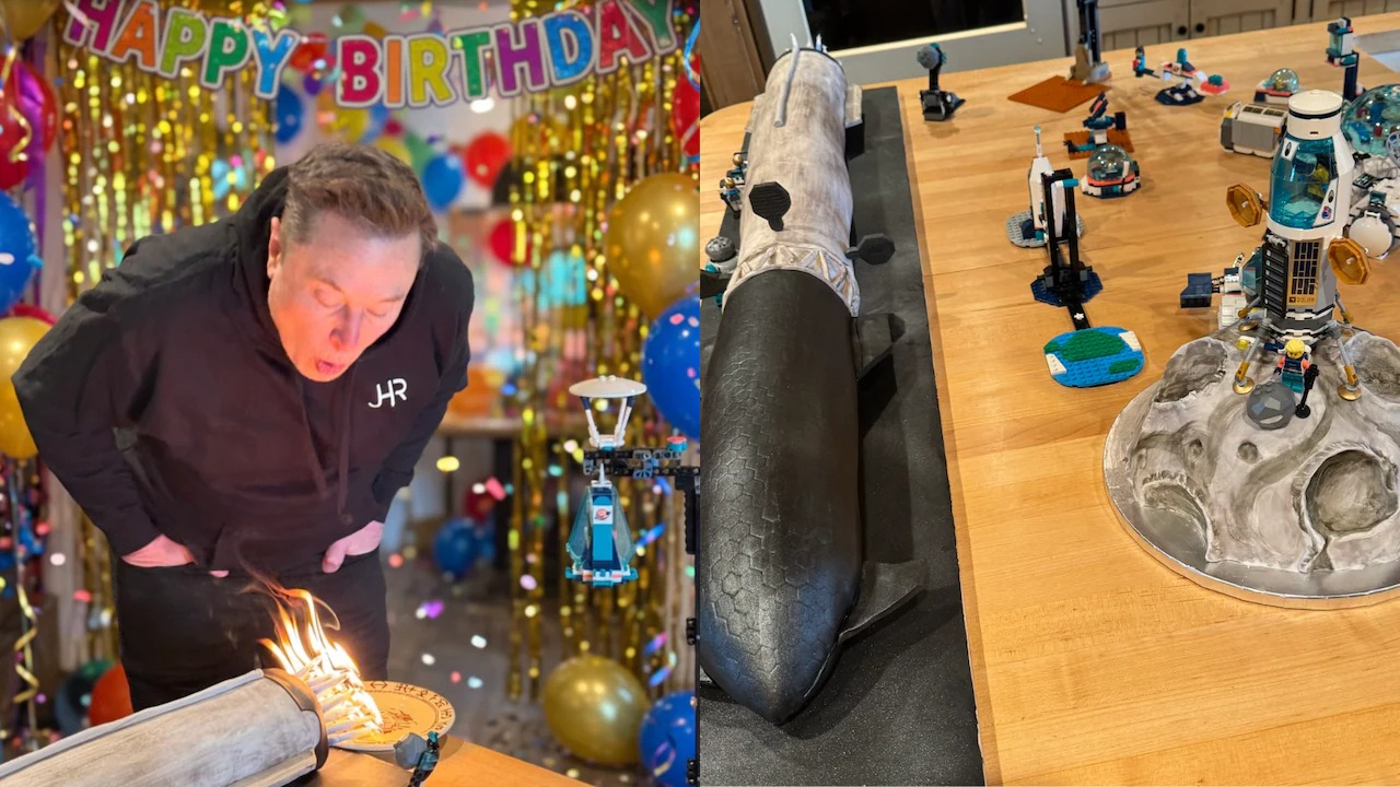 Elon Musk's Birthday Cake Looked Like A Rocket Ready For Launch. See Pics