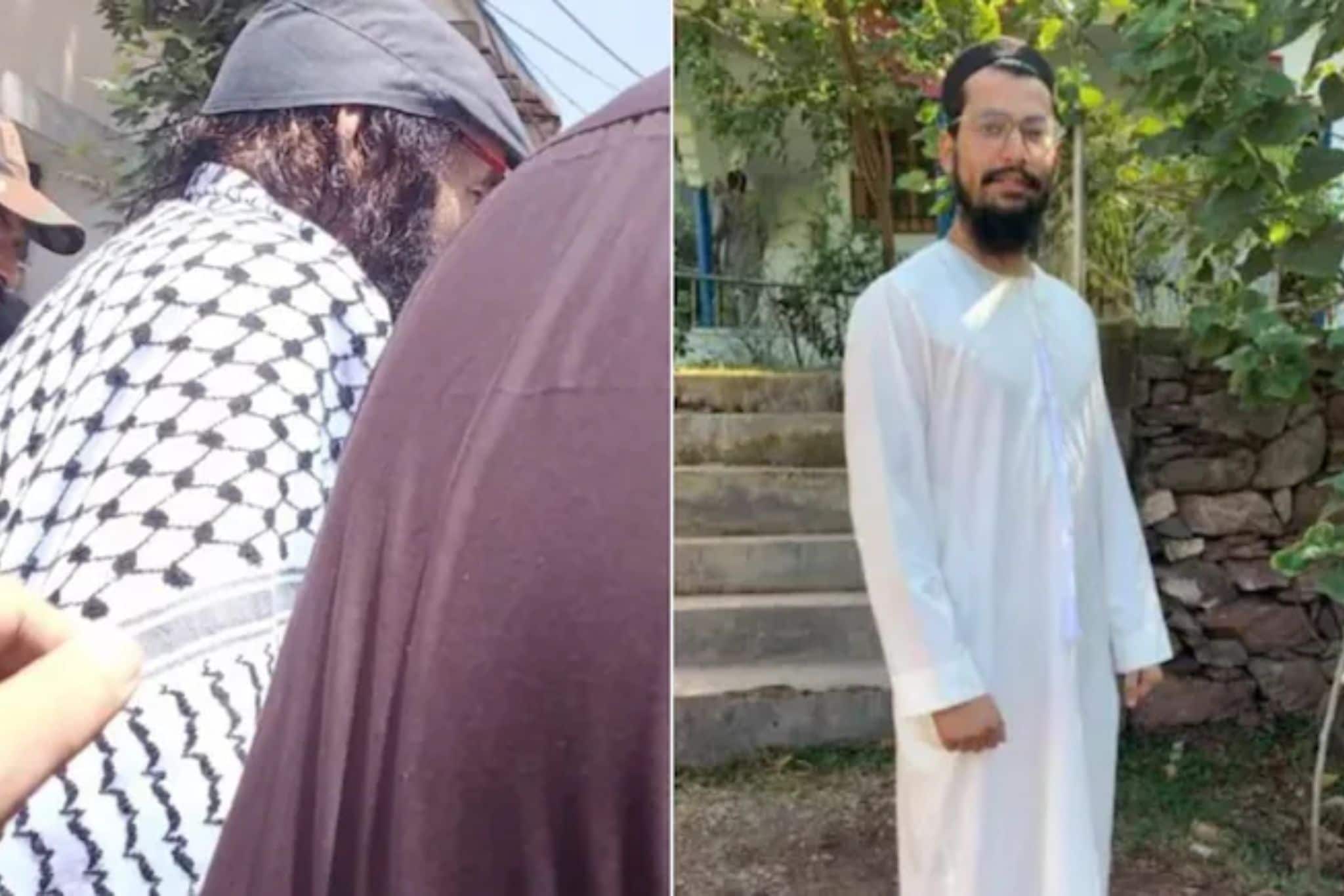 बुरहान के जनाजे में आतंकवादी सैयद सलाहुद्दीन भी दिखा था (टोपी में) बुरहान के जनाजे में आतंकवादी सैयद सलाहुद्दीन भी दिखा था (टोपी में)