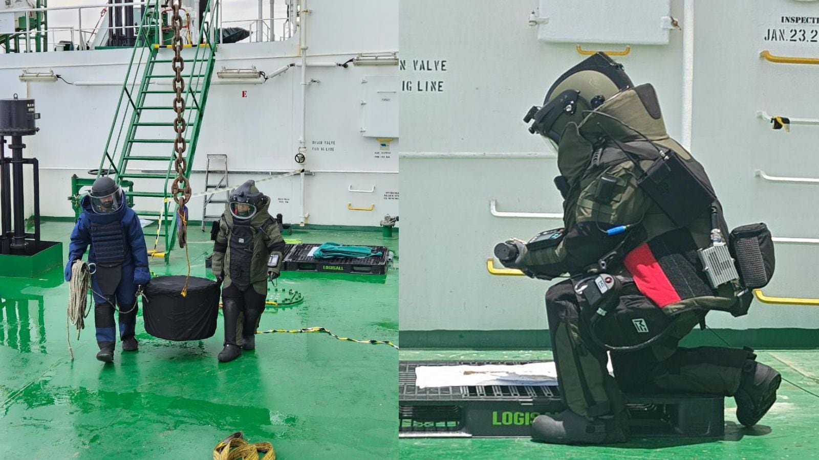 Indian Navy Removes Unexploded Missile Warhead From Tanker
