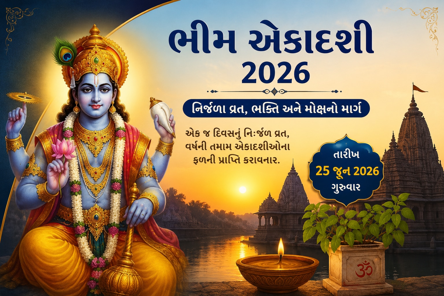 ભીમ એકાદશી 2026 : નિર્જળા વ્રતનું મહત્વ શું ? જાણો પૂજા વિધિ અને પૌરાણિક કથા