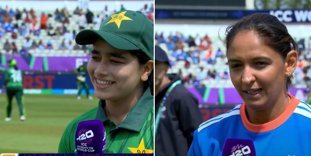 IND W vs PAK W: पाकिस्‍तानी कप्‍तान से हरमनप्रीत कौर ने नहीं मिलाया हाथ, जारी रही 'नो हैंडशेक' नीति