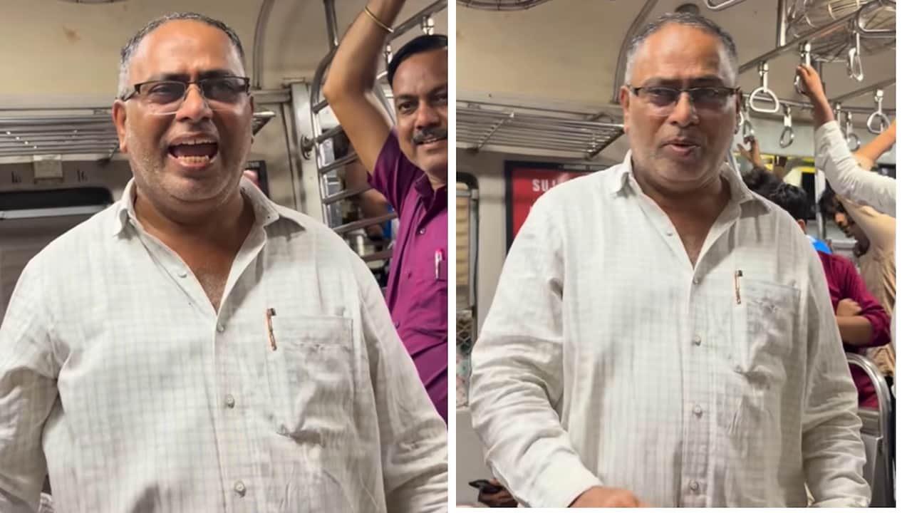 भीड़भाड़ वाली लोकल ट्रेन बनी म्यूजिक कॉन्सर्ट, अंकल का गाना सुन मुस्कुरा उठे यात्री, वीडियो वायरल