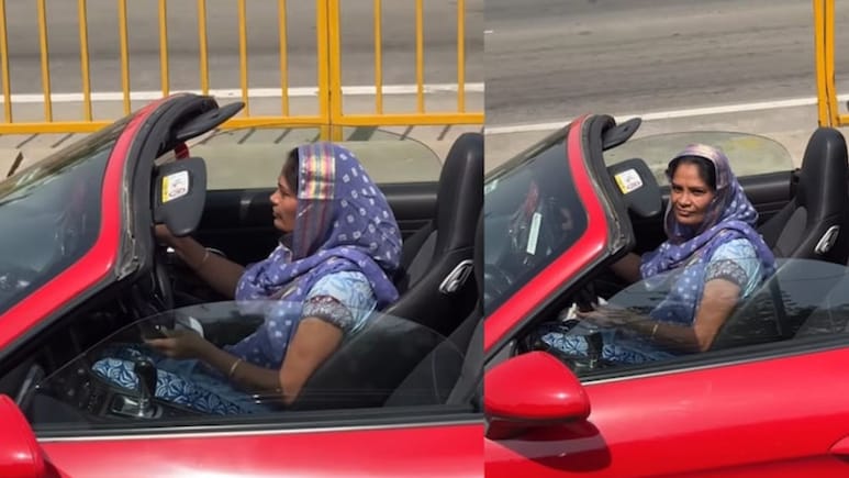 सूट-सलवार पहन महिला ने दौड़ाई करोड़ों की Porsche, सोशल मीडिया पर मिला 'Desi Baddie' का टैग