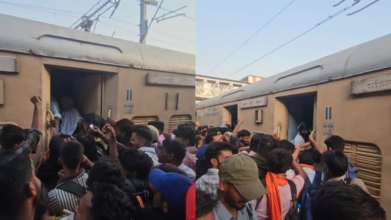 UP Police Constable Exam 2026: Video Shows Massive Crowd At Lucknow Station, Chaos In Trains