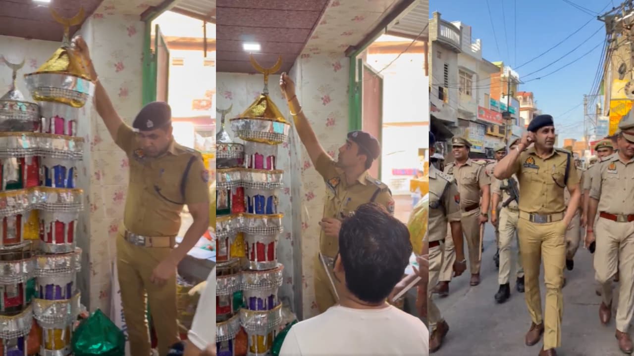 फीता लेकर ताजिए नापने लगे 'UP के सिंघम' ASP अनुज चौधरी, वीडियो हो रहा वायरल