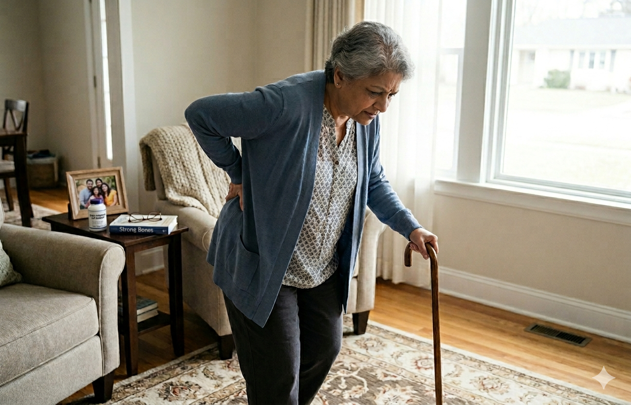 Bone-density can drop post-menopause which can increase chances of osteoporosis