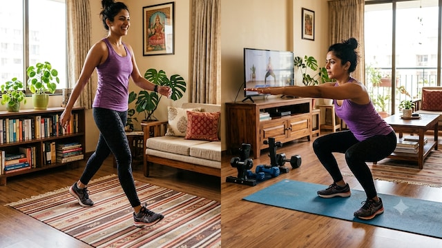 Walking and squats burn calories at different rates