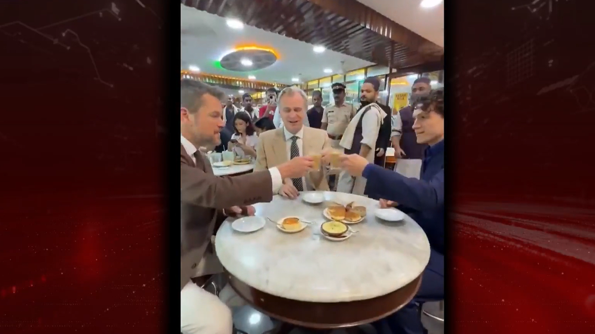 Christopher Nolan, Tom Holland & Matt Damon Enjoy Chai And Bun Maska In Mumbai