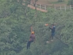 Video: Zipline Fault Leaves Man Hanging Over 3,500-Foot Gorge In Maharashtra