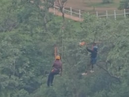 Video: Zipline Fault Leaves Man Hanging Over 3,500-Foot Gorge In Maharashtra
