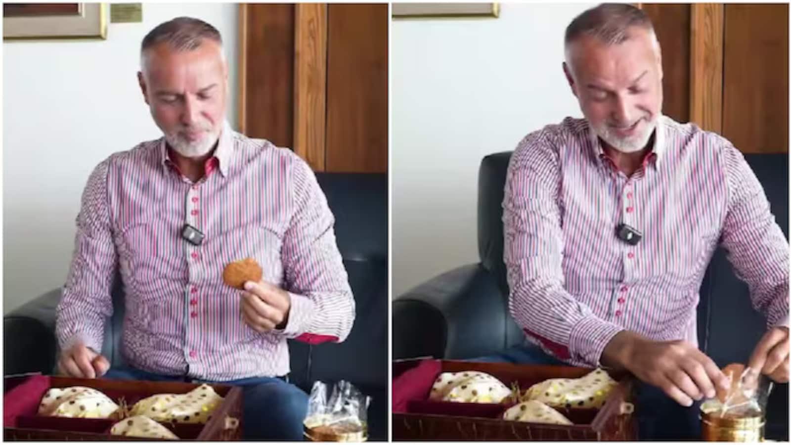 Slovak Leader Richard Rasi Tries Thekua Gifted By PM Modi, Heres How The Beloved Sweet Is Made