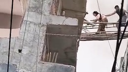 Watch: Residents Escape Noida Building Blaze Using Makeshift Bamboo Bridge