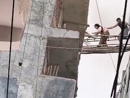 Watch: Residents Escape Noida Building Blaze Using Makeshift Bamboo Bridge