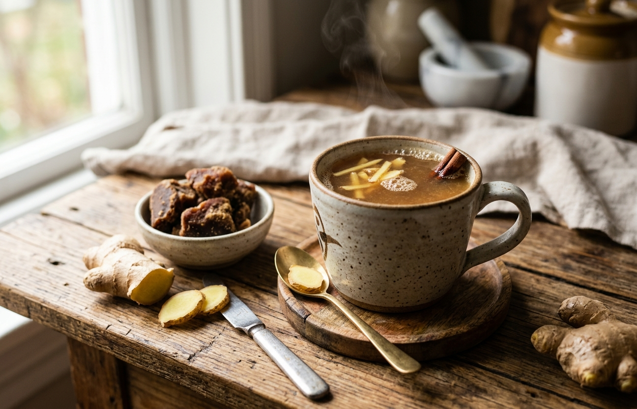 A raw ginger and jaggery drink could help reduce risk of throat infections
