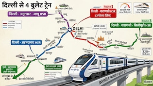 दिल्ली से 4 रूट पर चलेंगी बुलेट ट्रेन, लखनऊ-वाराणसी ही नहीं, पटना, जयपुर, अमृतसर-चंडीगढ़ तक 50 शहर जुड़ेंगे