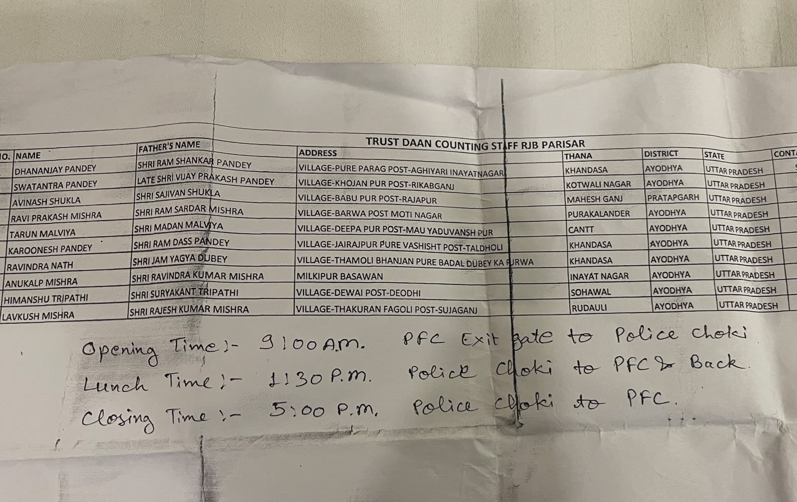 बस इसी ड्यूटी चार्ट से आरोपियों को मंदिर के कैश काउटिंग सेंटर में इंट्री मिल जाता था. उनका महीनों तक कोई आईकार्ड नहीं बनाया गया. बस इसी ड्यूटी चार्ट से आरोपियों को मंदिर के कैश काउटिंग सेंटर में इंट्री मिल जाता था. उनका महीनों तक कोई आईकार्ड नहीं बनाया गया.