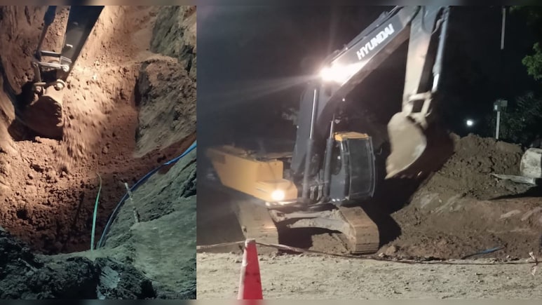 भरतपुर में JCB की खुदाई से फटी हाई प्रेशर गैस पाइपलाइन, 22 CNG स्टेशन की सप्लाई बंद करनी पड़ी