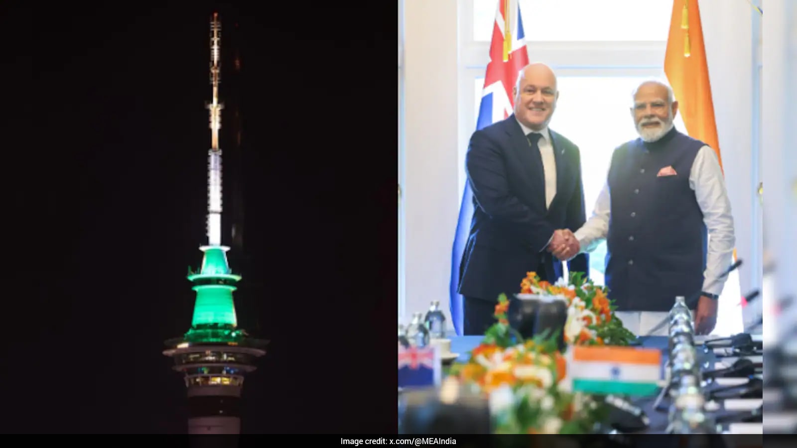 India-New Zealand ties, New Zealand’s Sky Tower Lights Up In Tricolour To Welcome PM Narendra Modi